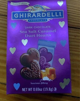 Dark Chocolate Sea Salt Caramel Duet Hearts, Dark Chocolate Sea Salt Caramel