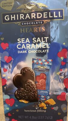 Sea Salt Caramel Dark Chocolate Hearts, Sea Salt Caramel Dark Chocolate
