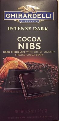 Intense Dark Cocoa Nibs Dark Chocolate With Bits Of Crunchy, Shelled Cocoa Beans, Intense Dark