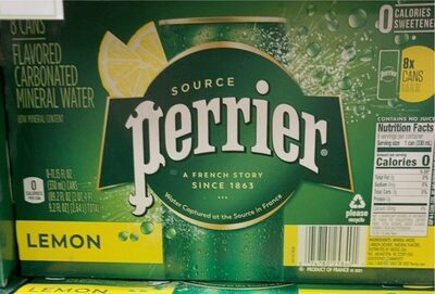 Lemon Flavored Carbonated Mineral Water, Lemon