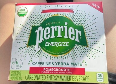 Pomegranate Flavor Caffeine & Yerba Mate Carbonated Energy Water Beverage, Pomegranate