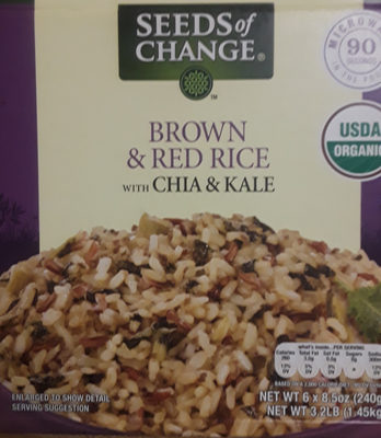 Organic Brown & Red Rice With Chia & Kale, Chia & Kale