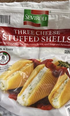 Three Cheese Stuffed Shells Tender Semolina Pasta Filled With Creamy Ricotta, Aged Asiago And Parmesan Cheese, Three Cheese Stuffed