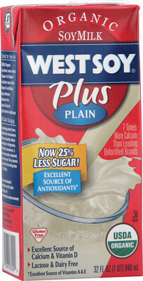 Plain Organic Soymilk Plant-Based Beverage