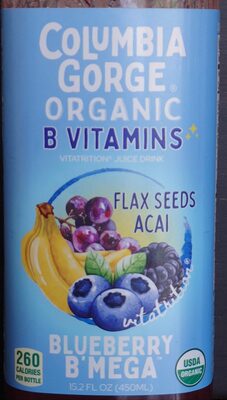 Columbia Gorge Organic Farm To Bottle Blueberry B'Mega Fruit Puree & Juice Blend, Blueberry
