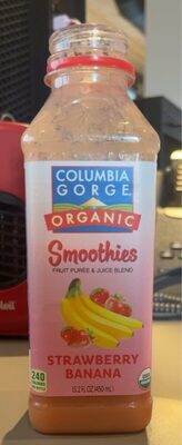 Columbia Gorge Organic, Fruit Puree & Juice Blend Smoothies, Strawberry Banana, Strawberry Banana