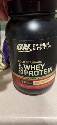 French Vanilla Creme Flavored Gold Standard 100% Whey Protein Powder Drink Mix, French Vanilla Creme