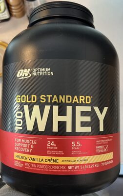 French Vanilla Creme Flavored 100% Whey Protein Powder Drink Mix, French Vanilla Creme