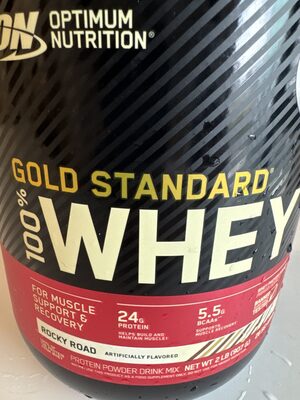 Rocky Road Flavored Gold Standard 100% Whey Protein Powder Drink Mix, Rocky Road