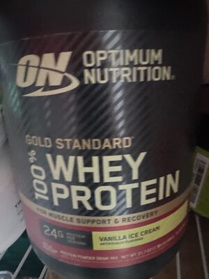 Vanilla Ice Cream Gold Standard 100% Whey Protein Powder Drink Mix, Vanilla Ice Cream