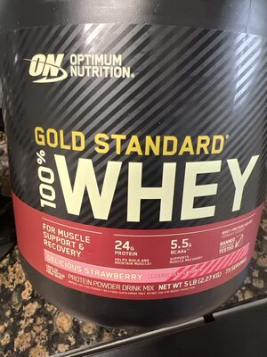 Gold Standard 100% Whey Protein Powder Drink Mix, Delicious Strawberry, Strawberry