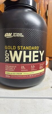 Vanilla Ice Cream Flavored Gold Standard 100% Whey Protein Powder Drink Mix, Vanilla Ice Cream