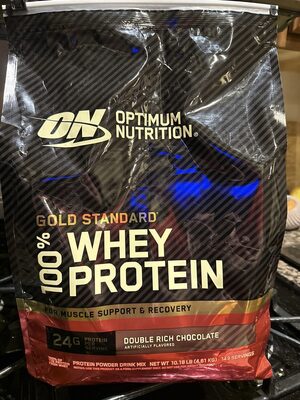 Double Rich Chocolate Flavored Gold Standard 100% Whey Protein Powder Drink Mix, Double Rich Chocolate