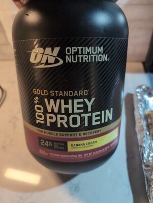 Banana Cream Flavored Gold Standard 100% Whey Protein Powder Drink Mix, Banana Cream
