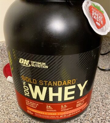 Strawberries & Cream Flavored Gold Standard 100% Whey Protein Powder Drink Mix, Strawberries & Cream