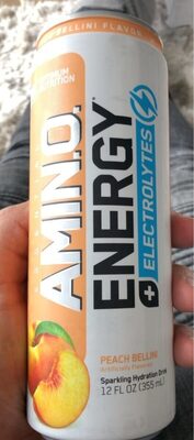 Peach Bellini Essential Amin.O. Energy Sparkling Hydration Drink, Peach Bellini