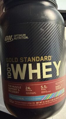 Gold Standard 100% Whey Protein 24 G Powder Drink Mix, Fruity Cereal, Fruity Cereal
