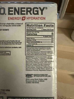 Juicy Strawberry Essential Amin.O. Energy Sparkling Hydration Drink, Juicy Strawberry
