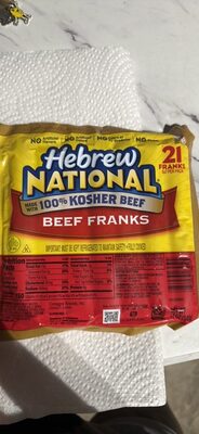 HEBREW NATIONAL Beef Franks, 36 OZ