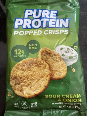 Popped Crisps Sour Cream & Onion Flavored Protein Crisps, Sour Cream; Onion