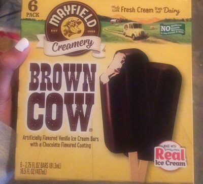Brown Cow Flavored Vanilla With A Chocolate Flavored Coating Ice Cream Bars, Brown Cow