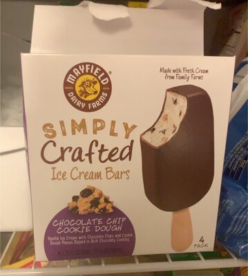 Chocolate Chip Cookie Dough Vanilla Ice Cream With Chocolate Chips And Cookie Dough Pieces Dipped In Rich Chocolaty Coating Simply Crafted Ice Cream Bars, Chocolate Chip Cookie Dough