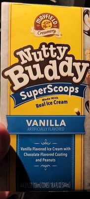 Vanilla Flavored Ice Cream With Chocolate Flavored Coating And Peanuts Super Scoops, Vanilla