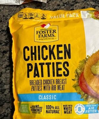 Classic Chicken Patties Breaded Chicken Breast Patties With Rib Meat, Classic Chicken