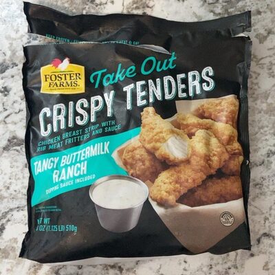 Take Out Crispy Tenders Chicken Breast Strip With Rib Meat Fritters And Tangy Buttermilk Ranch Dipping Sauce
