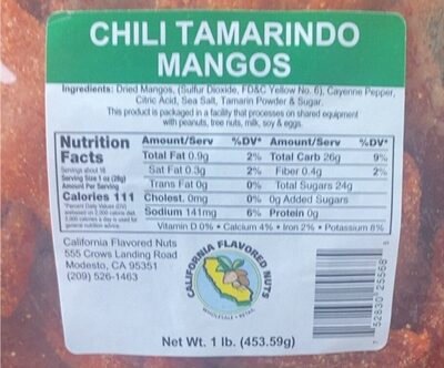 Chili Tamarindo Mangos Flavored Nuts, Chili Tamarindo Mangos