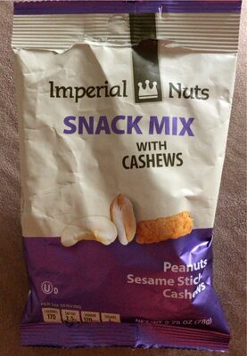 Cashews, Peanuts, Sesame Chips Cashew Snack Mix, Cashews, Peanuts, Sesame Chips