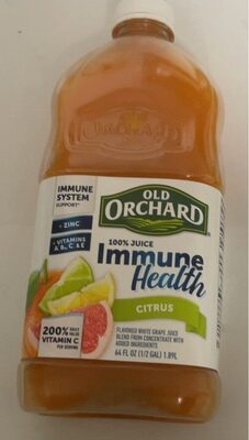 Citrus Flavored Immune Health White Grape 100% Juice Blend From Concentrate, Citrus