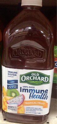 Tropical Fruit Flavored White Grape 100% Juice Immune Health Blend From Concentrate, Tropical Fruit