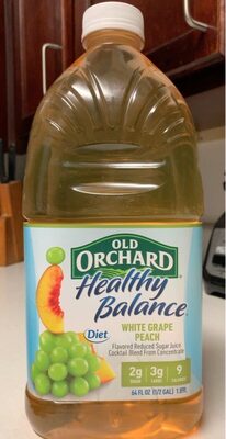 White Grape Peach Flavored Reduced Sugar Juice Cocktail Blend From Concentrate, White Grape Peach