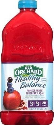 Pomegranate Blueberry Acai Flavored Reduced Sugar Juice Cocktail Blend From Concentrate, Pomegranate Blueberry Acai