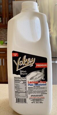 Plain Sweetened With Probiotics Lactose Free Premium Whole Yogurt, Plain Sweetened