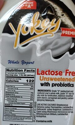 Unsweetened Lactose Free Premium Whole Yogurt, Unsweetened