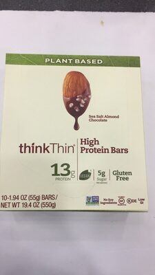 Sea Salt Almond Chocolate High Protein Bars, Sea Salt Almond Chocolate