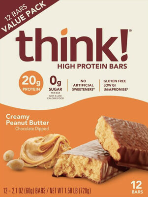 Creamy Peanut Butter Chocolate Dipped High Protein Bars, Creamy Peanut Butter