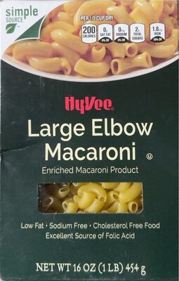 Enriched Macaroni Product, Large Elbow Macaroni