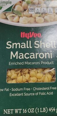 Enriched Macaroni Product, Small Shell Macaroni