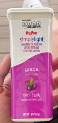 Simplylight, Grape Sugar Free, Low Calorie Drink Mix, Grape