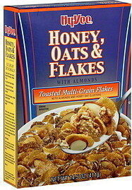 Oats & More With Almonds Sweetened Corn & Whole Wheat Flake Cereal With Honey Flavored Oat Clusters & Almonds, Oats & More With Almonds