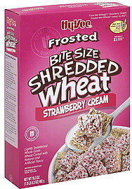 Strawberry Cream Flavored Frosted Bite Size Lightly Sweetened Shredded Whole Grain Wheat Cereal, Strawberry Cream