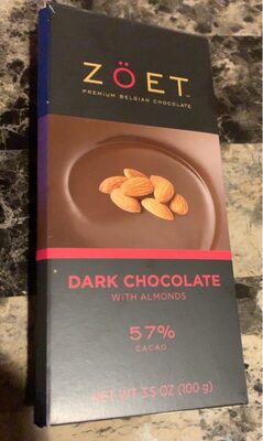 57% Cacao Dark Chocolate With Almonds, Almonds