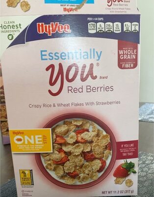 Crispy Rice & Wheat Flakes With Red Berries Strawberries, Red Berries Strawberries
