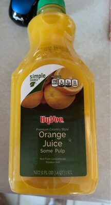 Premium Country Style Orange Juice Some Pulp, Orange