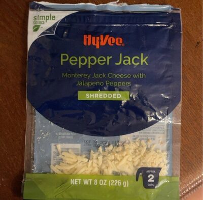 Pepper Jack Monterey Jack Shredded Cheese With Jalapeno Peppers, Pepper Jack