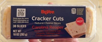 Carolina Reaper Monterey Jack Cheese With Jalapeno, Habanero And Carolina Reaper Peppers Cracker Cuts Natural Cheese Slices, Carolina Reaper