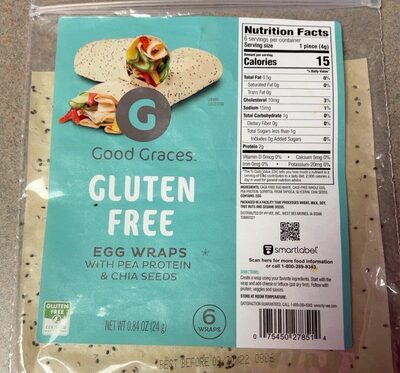 Egg Wraps With Pea Protein & Chia Seeds, Pea Protein & Chia Seeds